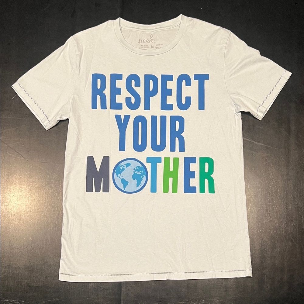 Peek Light Blue Tee with Blue and Green Message